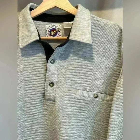 LD SPORT XX2 TEXTURED BANDED BOTTOM - Grey 90s crewneck collar longs sleeve - Picture 4 of 8